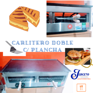 Carlitero tostador doble c/plancha hamburguesera + Espátula